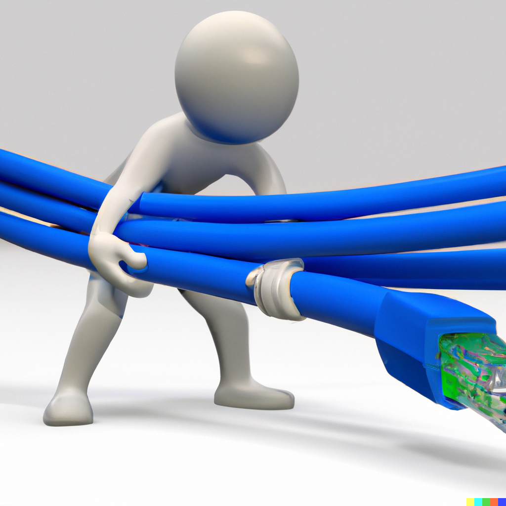 Person pulling cable